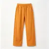 Nuevos Pantalones Casuales de Algodón Suave y Esponjoso para Otoño e Invierno para Mujer Cintura Elástica Cordón Pierna Recta Larga Versátil Pierna Ancha Pantalones de Mujer