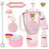 Botella de Agua Térmica Stanley Tapón Antipolvo Taza con Popote Tapa de Taza Correa de Mano Cordón para Botella de Agua Múltiples Estilos Versátiles Set