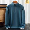 Suéter de veludo alemão masculino outono e inverno novo grosso quente casual gola com zíper forrado de fleece manga longa camisa básica masculina atacado