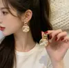 Pendientes Geométricos de Doble Capa con Piedra Ojo de Gato Incrustada de Diamantes de Nuevo Estilo con Diseño Único y Pendientes de Moda