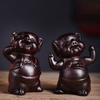 Ébano Esfuerzos para Recargar Escultura de Madera de Cerdo Adornos de Tamaño Decoración de Escritorio para Estudio en Casa Artesanías de Madera Roja Piezas Pequeñas
