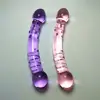 Serie de Puntos de Seda Rosa y Morado Doble Color Pluma Sexual Masturbador de Vidrio