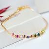 Cadena de clavícula de acero de titanio con diamantes de colores para niñas estudiantes, cadena de hueso de serpiente con diamantes, moda coreana, collar corto, pulsera, fabricantes, venta al por mayor