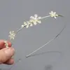 Diadema Retro Estilo Coreano Piedra Ojo de Gato Cabeza de Diamante para Mujer Pinza Fina de Aleación Diadema de Flores Hojas de Gama Alta Nicho Súper Inmortal