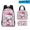 3D Nuevo Producto HelloKitty Dibujos Animados Lindo Sanrio Hello Kitty Mochila Bolsa Escolar para Estudiantes Bolsa para el Almuerzo Estuche para Lápices