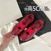 Zapatos Mary Jane Estilo Coreano Aumento Interno de Altura 5 cm Nuevos de Verano con Correa Cruzada Banda Elástica Estilo Deportivo Ballet Zapatos Planos para Mujer