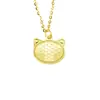 Estilo Xiaohongshu Prata de Lei S925 Banhada a Ouro Urso Colmeia e Coelho Colar de Acessório para Mulheres, Joia Pingente de Acabamento Fino Atacado