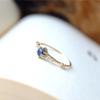 Xiangxu Luz de Luna Azul Luz de Luna de Lujo Piedra de Luna Ojo de Gato Anillo Fino Elegante Pequeño y Exquisito Anillo Abierto Venta Directa de Fábrica