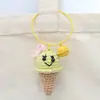 Pingentes de Boneca Crochê Feitos à Mão, Enfeites de Sorvete Crochê com Lã, Pingentes de Chaveiro Tricotados, Acessórios para Bolsa