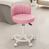 Taburete giratorio de altura ajustable con ruedas, taburete redondo con respaldo, silla de maquillaje, taburete de peluquería, taburete de tocador, tocador