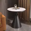 Mesa de centro de losa de roca de lujo ligero, tamaño pequeño, diseño minimalista moderno, adecuada para salas de estar en casa, mesa redonda pequeña, irradia una sensación de alta gama, ideal para clubes y reuniones informales