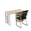 Juego de Escritorio y Silla de Oficina para Personal para 4/6 Personas, Escritorio de Oficina Moderno Simple con Panel Divisor, Escritorio de Computadora para Estación de Trabajo