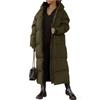 Abrigo de Algodón Largo con Capucha de Color de Otoño e Invierno Europeo y Americano Transfronterizo Moda Casual Cremallera Manga Larga Abrigo de Algodón para Mujer