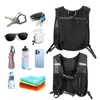 Bolsa chaleco para senderismo al aire libre, mochila de almacenamiento para deportes de ciclismo y trekking, bolsa para botella de agua, chaleco reflectante para correr de noche