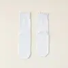 Meias de Yoga com Borda Franzida e Solas Antiderrapantes de Silicone, Meias Femininas de Cano Médio, Finas para Primavera e Outono, Meias Esportivas para Fitness, Pilates