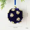 Nuevo producto transfronterizo: Adorno de bola de Navidad de tela de 8 cm con diamantes, decoración de árbol de Navidad DIY, adorno colgante de bola individual de espuma cubierta de tela