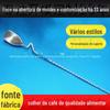 304 série de agitação curva colher de mistura colher de fio de cobra alça longa colher de barra de aço inoxidável colher de coquetel criativo