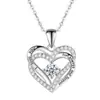 Venta caliente en vivo collar de moissanita simulada de 2 quilates cadena para clavícula de mujer ocho corazones ocho flechas colgante de circonita cúbica joyería