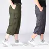 Calça Cropped Masculina de Verão em Estoque 2026 Novo Estilo para Meia-Idade e Idosos, Calça Reta Casual Solta Adequada para Uso ao Ar Livre
