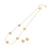 [Ice Meng] Conjunto de collar de flores con perlas de imitación y circonitas de acero inoxidable, joyería transfronteriza europea y americana N102