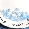 50 peças 11mm Contas de Vidro Flor de Cerejeira 3D com Furo Central Flor Flores Pequenas DIY Grampo de Cabelo Estilo Antigo Adorno de Cabeça Materiais de Artesanato Feitos à Mão