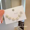 Pendientes pequeños de una semana, populares pendientes pequeños de aguja de plata S925, una tarjeta, tres pares de pendientes de combinación de traje, pendientes de circonita roja de red para mujer