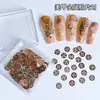 Decoración de Uñas con Remaches de Estrella y Luna Joyería Dorada de Estrella de Cinco Puntas Manicura Luna Parche Metálico Pequeño Accesorios para la Punta del Árbol de Navidad