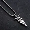 Colar de anime popular transfronteiriço moda hip hop personalidade quadrado céu pintado pingente de alabarda colar