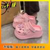 Zuecos de Tiras con Lazo para Mujer 2025 Verano Ropa de Exterior de Aspecto Elevado, Exquisitos y Lindos Elegantes Zapatillas de Plataforma para Aumentar la Altura