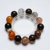 Pulseira de Cristal Citrino Natural Brilho Dourado para Mulheres, Amarelo Versátil Quartzo Ouro Negro Super Sete Pulseira Atacado
