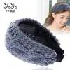Diadema de ala ancha al por mayor transfronteriza versión coreana para otoño e invierno clip de pelo de lana popular en línea diadema de punto elegante horquilla joya diadema