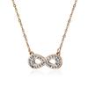 Nueva moda europea y americana Amor colgante de circonita microincrustada en forma de 8 cadena clavicular tiembla con collar de acero inoxidable