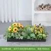 Flores Artificiales Paisajismo Girasol Flores Artificiales Valla Plantas Verdes Maceta Canaleta para Flores Separador de Girasol Decoración de Esquina Flores de Borde de Camino