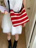 Bolso de Mano Cruzado 2026 Estilo Nuevo con Tiras Tejidas Rayadas de Gran Capacidad Casual Bolso de Hombro Bolso Tote Casual de Moda