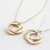 Acero Inoxidable 2-5 Anillos Mejores Amigos Horno de Vacío Oro Personalizado Familia Hermano y Hermana Collar Entrelazado