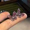 Pendientes de Mariposa Fresca Estilo Coreano Aguja Plateada Galvanizada Nicho Lujo Ligero Exquisitos Pendientes de Mariposa Galvanizados en Oro Real Joyería