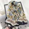 Bufanda Retro de Flor de Anacardo para Mujer Europea y Americana Transfronteriza Personalizada Moda Primavera y Otoño Bufanda Delgada Estampada de Pepita de Perro Moderna