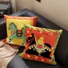 Cojín Decorativo Festivo Rojo para Sofá para el Año del Caballo, Decoración de Año Nuevo con un Toque de Lujo, Cojín de Dormitorio, Cojín para el Respaldo, Cojín Lumbar con Relleno