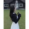 Cárdigan de Punto de Seda de Hielo Negro Corto con Protección Solar para Mujer, Chal Exterior Delgado de Verano, Cubierta para Aire Acondicionado, Capa Pequeña Transparente