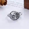 Año tras año, Hay Anillos de Peces y Lotos para Mujer, Anillos de Carpa Estilo Étnico Viejo Retro, Artísticos Elegantes, Anillos para Dedo Índice Vivos