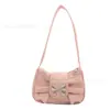 Bolsa de Axila Nicho Estilo Francês para Mulheres 2025 Nova Tendência Moda Laço Bolsa Quadrada Pequena Versátil Bolsa Transversal com Pregas