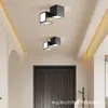 Luminária de Corredor Estilo Francês Meados do Século, Luminária de Teto Retro Cor de Noz com Espectro Completo para Proteção dos Olhos, Luminária de Entrada de Varanda