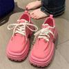 Zapatos de Diseño Nicho para Mujer Primavera y Otoño 2024 Campus Plataforma Suela Pastel Aumentada Suela Gruesa Casual Zapatos de Cabeza Grande para Mujer
