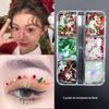 Patch de Maquiagem de Natal Glitter para Unhas de Natal Lantejoulas Maquiagem Rosto Floco de Neve Branco Joia de Palco Glitter