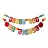 Exclusivo para ventas transfronterizas: Set de decoración para área de aprendizaje con pancarta de pompones de fieltro en forma de manzana y banderines de tirar para decoración de aula de regreso a clases para niños