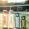 Acabado mate, tapa abatible, botella deportiva con pajilla, portátil, botella de agua de gran capacidad para deportes
