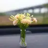 Vaso de Flores Pequeno Estilo Healing Peça de Decoração para Interior de Carro, Planta Verde para Tela do Painel do Carro, Decoração de Carro para Mulheres