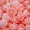 Flor de Rosa de Cabeza de 3.5cm de Espuma de Polietileno Flor Artificial Decoración de Boda Accesorios para Cajas de Dulces de Boda Accesorios para Guirnaldas