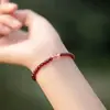 Pulsera de Granate Natural y Cristal de Fresa para Mujer, Regalo para Novia, Joyería, Círculo Único, Pulsera de Múltiples Círculos, Cristal