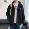 Jaqueta Cardigan com Design para Primavera e Outono de 2026 para Homens e Mulheres, Jaqueta de Casal Waffle Estilo Hong Kong, Blusa Solta com Capuz